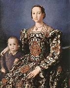 BRONZINO, Agnolo Eleonora of Toledo with her son Giovanni de- Medici oil